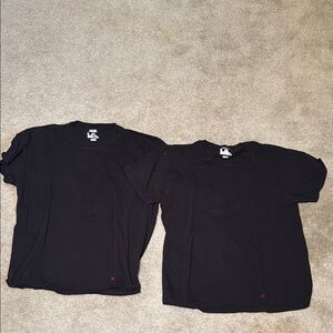 Two Black Blank Supreme Short Sleeve Tee’s
